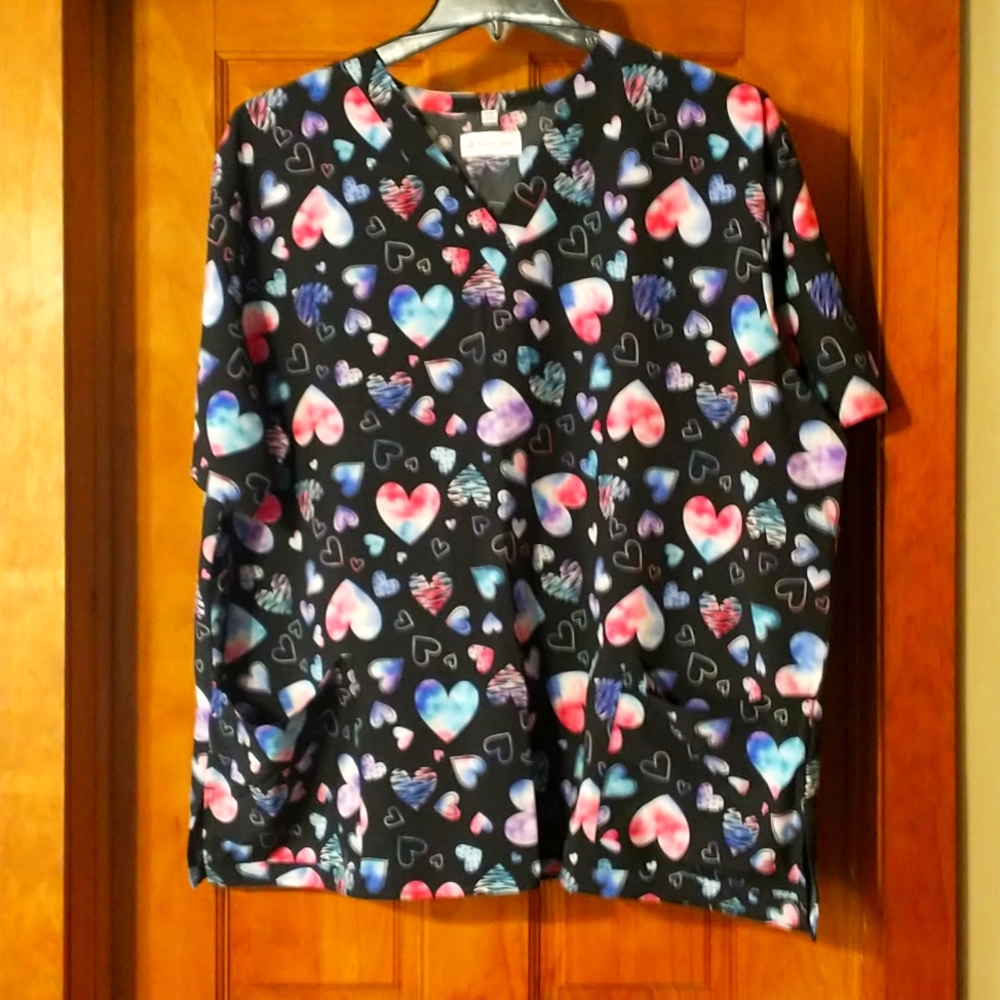 White Cross Scrub Top